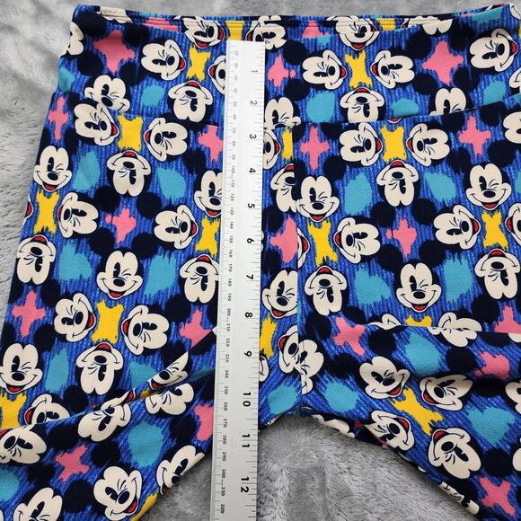 Lularoe x Disney Leggings Womens One Size OS Winking Mickey Mouse Ankle Stretch - Picture 5 of 11